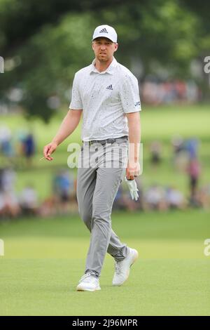 Tulsa, OK, USA. 20.. Mai 2022. Daniel Berger beim zweiten Lauf der PGA Championship 2022 im Southern Hills Country Club in Tulsa, OK. Gray Siegel/Cal Sport Media/Alamy Live News Stockfoto