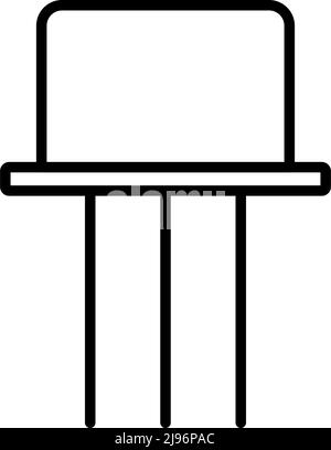 Transistor-Symbol. Auffälliges Design mit bearbeitbarer Konturbreite. Vektorgrafik. Stock Vektor