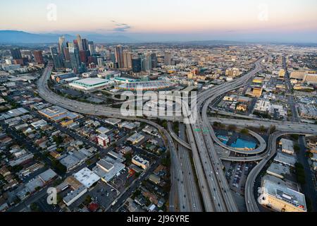 Der Austausch von Los Angeles USA während der Hauptverkehrszeit Stockfoto