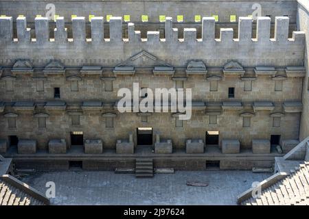 İnterior Blick auf das Theater Aspendos im Miniatürk Park, Istanbul. Stockfoto