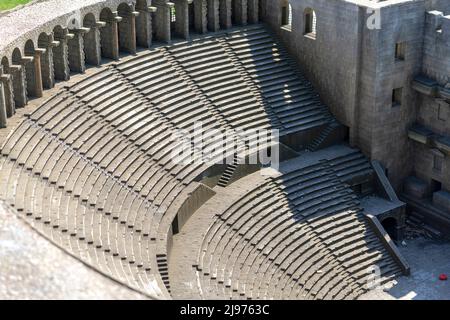 İnterior Blick auf das Theater Aspendos im Miniatürk Park, Istanbul. Stockfoto