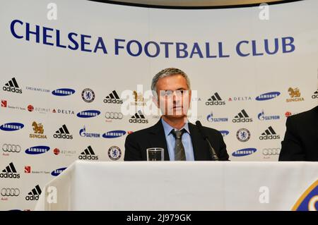 Jose MourInhour, Pressekonferenz des Chelsea Football Club, Stamford Bridge, London, Großbritannien Stockfoto