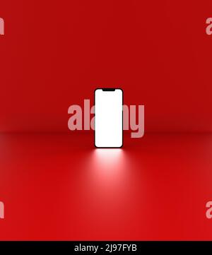 Mockup Der Handyvorlage. 3D Abbildung. Stockfoto