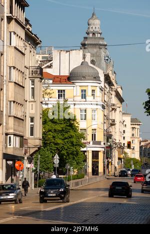 Blick auf den Tsar Osvoboditel Boulevard in Sofia, Bulgarien, Osteuropa, Balkan, EU Stockfoto