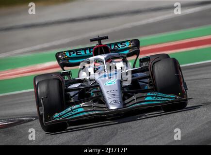 Barcelona, Spanien. 21.. Mai 2022. BARCELONA - George Russell (Mercedes) beim Training 3 vor dem Großen Preis von Spanien F1 auf dem Circuit de Barcelona-Catalunya am 21. Mai 2022 in Barcelona, Spanien. REMKO DE WAAL Kredit: ANP/Alamy Live News Stockfoto