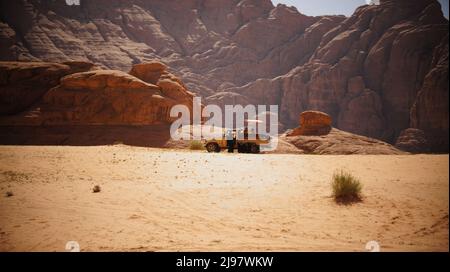 Wunderschöne Aussicht auf die Wadi Rum Wüste Stockfoto