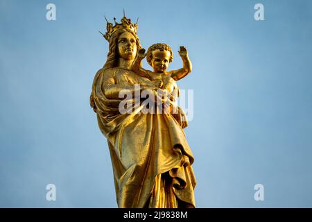 Frankreich. Marseille. Bouche-du-Rhone (13). Basilika unserer Lieben Frau von der Garde. Madonna mit Kind Stockfoto