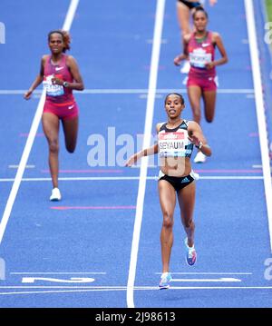 Die Äthiopierin Dawit Seyaum gewinnt die 5000 Meter der Frauen beim Treffen der Muller Birmingham Diamond League im Alexander Stadium in Birmingham. Bilddatum: Samstag, 21. Mai 2022. Stockfoto