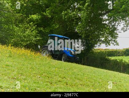 Felder in Devon werden oben angezeigt Stockfoto