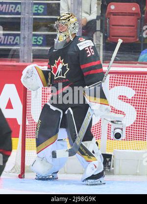 Helsinki, Finnland. 21.. Mai 2022. . 21.. Mai 2022. Helsinki, Finnland. 21.. Mai 2022.Logan Thompson Nr. 36 von Kanada im Spiel KANADA - SCHWEIZ der IIHF EISHOCKEY WELTMEISTERSCHAFT Gruppe B in Helsinki, Finnland, 21. Mai 2022, Saison 2021/2022 © Peter Schatz / Alamy Live News Credit: Peter Schatz/Alamy Live News Stockfoto