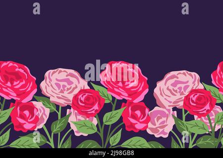 Nahtlose dekorative rosa Rosen Hintergrund Stock Vektor