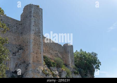 Ruinen des Castell de Santueri, gelegen in der mallorquinischen Stadt Felanitx, Spanien Stockfoto