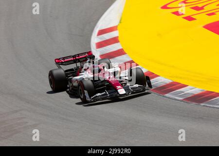 21.. Mai 2022; Barcelona, Circuit de Barcelona Catalunya, Spanien. F1 großer Preis von Spanien, Qualifikationssitzungen; Valtteri Bottas von Finnland fährt das C42 (77) Alfa Romeo F1 Team Stockfoto