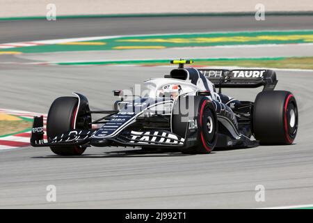 21.. Mai 2022; Barcelona, Circuit de Barcelona Catalunya, Spanien. F1 großer Preis von Spanien, Qualifikationssitzungen; Yuki Tsunoda von Japan fährt das AT03 (22) Alpha Tauri F1 Team Stockfoto