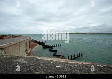 Sea at Hurst Spit, Hampshire Stockfoto