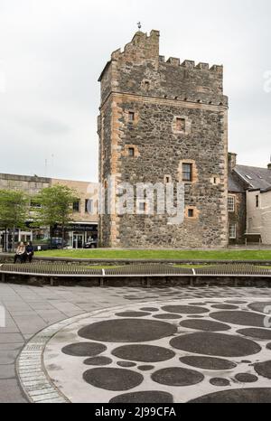 Die Burg von St. John, auch als Stranraer Castle bekannt, befindet sich im Zentrum von Stranraer in Dumfries & Galloway Stockfoto