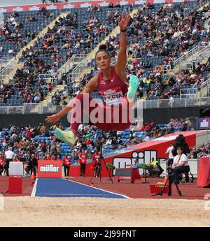 Birmingham, Großbritannien. 21. Mai 2021. 21.. Mai 2022 ; Alexander Stadium, Birmingham, Midlands, England; M&#xfc;ller Birmingham Diamond League Leichtathletik: Ivana Vuleta SRB beendete 5. im Frauen-Weitsprung mit einer Entfernung von 6,54 Credit: Action Plus Sports Images/Alamy Live News Stockfoto