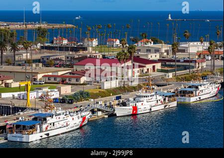 Terminal Island Coast Guard Station, Hafen von Los Angeles, San Pedro, Kalifornien, USA Stockfoto