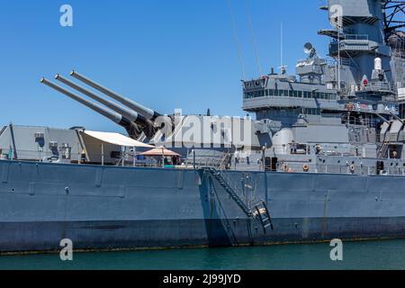 Schlachtschiff USS Iowa, Hafen von Los Angeles, San Pedro, Kalifornien, USA Stockfoto