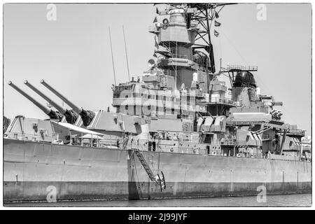 Schlachtschiff USS Iowa, Hafen von Los Angeles, San Pedro, Kalifornien, USA Stockfoto