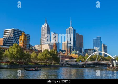 Romantische Gondelfahrt in Melbourne Stockfoto