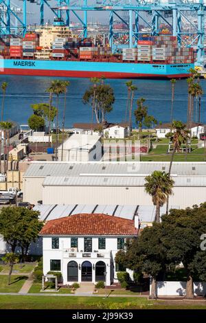 Terminal Island Coast Guard Station, Hafen von Los Angeles, San Pedro, Kalifornien, USA Stockfoto