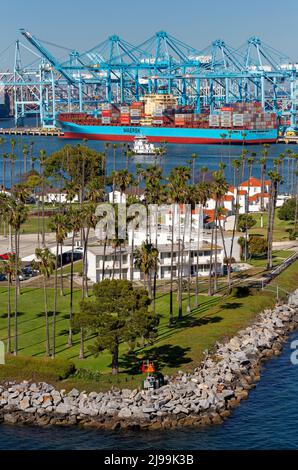 Terminal Island Coast Guard Station, Hafen von Los Angeles, San Pedro, Kalifornien, USA Stockfoto