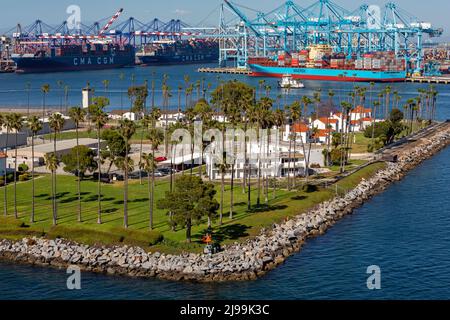 Terminal Island Coast Guard Station, Hafen von Los Angeles, San Pedro, Kalifornien, USA Stockfoto