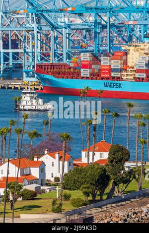 Terminal Island Coast Guard Station, Hafen von Los Angeles, San Pedro, Kalifornien, USA Stockfoto