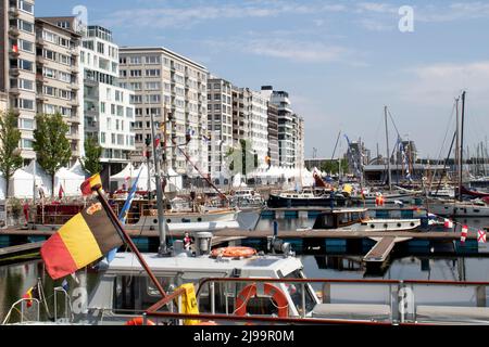 Yachten und Boote in der Jachthaven Oostende Marina Ostend Belgien Stockfoto