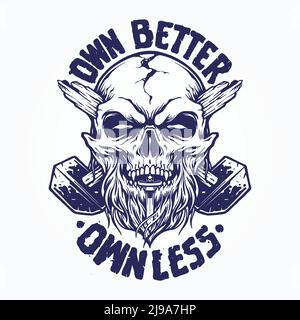 Arbeiter Schädel Kopf Vektor-Illustrationen für Ihre Arbeit Logo, Merchandise T-Shirt, Aufkleber und Label-Designs, Poster, Grußkarten Werbung Geschäft Stock Vektor