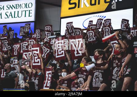 Palasport Taliercio, Venedig, Italien, 21. Mai 2022, Reyers Anhänger während des Playoff - Umana Reyer Venezia gegen Bertram Derthona Tortona - Italienische Basketball A Serie Championship Stockfoto