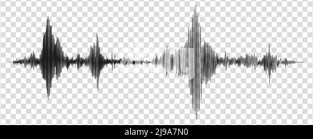 Seismograph-Messung oder Lie-Detektor-Grafik. Seismische Messungen mit Datensatz. Vektordarstellung isoliert auf transparentem Hintergrund Stock Vektor