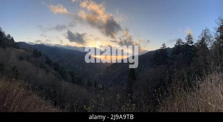 Panorama von Morton Overlook - Great Smoky Mountains NP, Tennessee Stockfoto