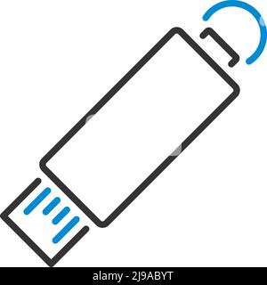 USB-Flash-Symbol. Editierbare Fett Formatigte Kontur Mit Farbfüllungsdesign. Vektorgrafik. Stock Vektor