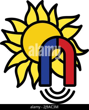 Symbol „Magnetischer Sturm“. Editierbare Fett Formatigte Kontur Mit Farbfüllungsdesign. Vektorgrafik. Stock Vektor