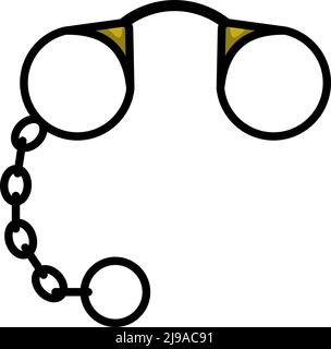 Pince-Nez-Symbol. Editierbare Fett Formatigte Kontur Mit Farbfüllungsdesign. Vektorgrafik. Stock Vektor