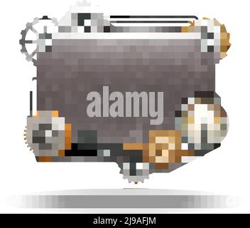 Steampunk Rahmen im Vintage-Stil auf weißem Hintergrund isoliert Vektor Abbildung Stock Vektor