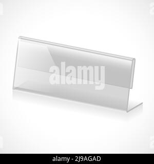 Dreidimensional transparent steht für Name, Titel oder Rang auf weißem Hintergrund. Vektorgrafik Stock Vektor