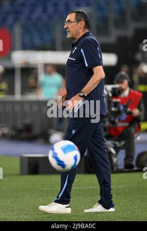 Foto Fabrizio Corragetti / LaPresse21 Maggio 2022 Roma, Italia Sport calcio SS Lazio vs Hellas Verona - Campionato di calcio Serie A Tim 2021/2022 - Stadio Olimpico. Nella foto: Maurizio Sarri Trainer (SS Lazio) 21.. Mai 2022 Rom, Italien Sportfußball SS Lazio vs Hellas Verona - Italienische Fußballmeisterschaft Liga A Tim 2021/2022 - Olimpico Stadion im Bild: Maurizio Sarri Trainer (SS Lazio) Stockfoto