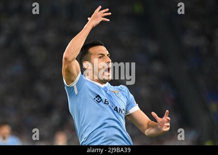 Foto Fabrizio Corragetti / LaPresse21 Maggio 2022 Roma, Italia Sport calcio SS Lazio vs Hellas Verona - Campionato di calcio Serie A Tim 2021/2022 - Stadio Olimpico. Nella foto: Pedro (SS Lazio) 21.. Mai 2022 Rom, Italien Sportfußball SS Lazio vs Hellas Verona - Italienische Fußball-Liga A Tim 2021/2022 - Olimpico-Stadion im Bild: Pedro (SS Lazio) Stockfoto