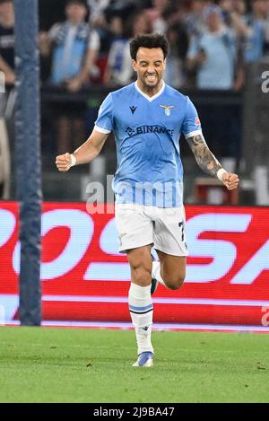 Foto Fabrizio Corragetti / LaPresse21 Maggio 2022 Roma, Italia Sport calcio SS Lazio vs Hellas Verona - Campionato di calcio Serie A Tim 2021/2022 - Stadio Olimpico. Nella foto: Willi (SS Lazio) esulta dopo il gol 2-2 21.. Mai 2022 Rom, Italien Sportfußball SS Lazio vs Hellas Verona - Italienische Fußball-Liga A Tim 2021/2022 - Olimpico-Stadion im Bild: Willi Anderson (SS Lazio) feiert nach dem Tor 2-2 Stockfoto