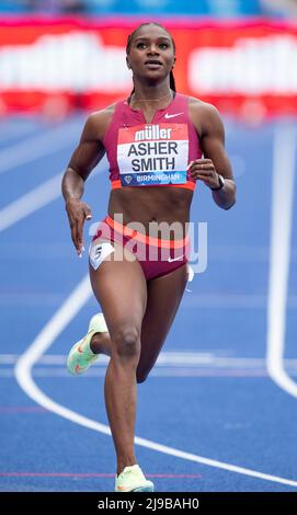 Birmingham, Großbritannien. 21.. Mai 2022. Dina Asher Smith tritt am 12. Mai 2022 in Birmingham, England, bei den Frauen beim 100m A-Rennen der Birmingham Diamond League, Birmingham England, an. Quelle: Gary Mitchell, GMP Media/Alamy Live News Stockfoto