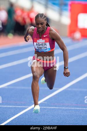 Birmingham, Großbritannien. 21.. Mai 2022. Dina Asher Smith tritt am 12. Mai 2022 in Birmingham, England, bei den Frauen beim 100m A-Rennen der Birmingham Diamond League, Birmingham England, an. Quelle: Gary Mitchell, GMP Media/Alamy Live News Stockfoto