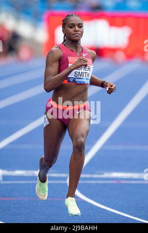 Birmingham, Großbritannien. 21.. Mai 2022. Dina Asher Smith tritt am 12. Mai 2022 in Birmingham, England, bei den Frauen beim 100m A-Rennen der Birmingham Diamond League, Birmingham England, an. Quelle: Gary Mitchell, GMP Media/Alamy Live News Stockfoto