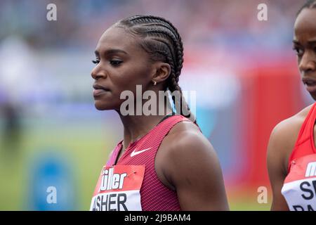 Birmingham, Großbritannien. 21.. Mai 2022. Dina Asher Smith tritt am 12. Mai 2022 in Birmingham, England, bei den Frauen beim 100m A-Rennen der Birmingham Diamond League, Birmingham England, an. Quelle: Gary Mitchell, GMP Media/Alamy Live News Stockfoto