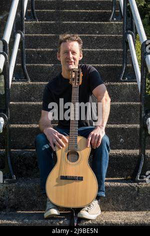 Der irische Folk-Sänger und Songwriter Gus Glynn Stockfoto