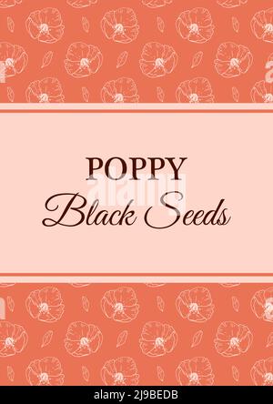 Handgezeichnetes Verpackungsdesign für Vintage-Mohn-Samen. Vektorgrafik im Skizzenstil Stock Vektor