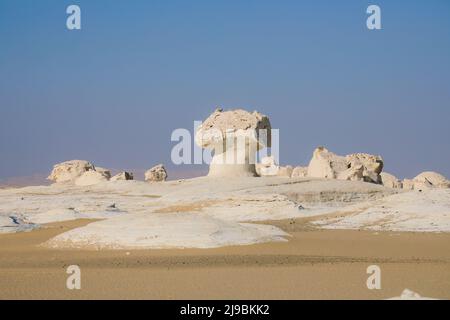 Fantastische Sandformationen in der Weißen Wüste geschützten Bereich, ist Nationalpark in der Farafra Oase, Ägypten Stockfoto