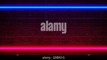 Neon-Plakatwand-Design für Text, Linie mit hellem Design, 3D Abbildungen Rendering Stockfoto